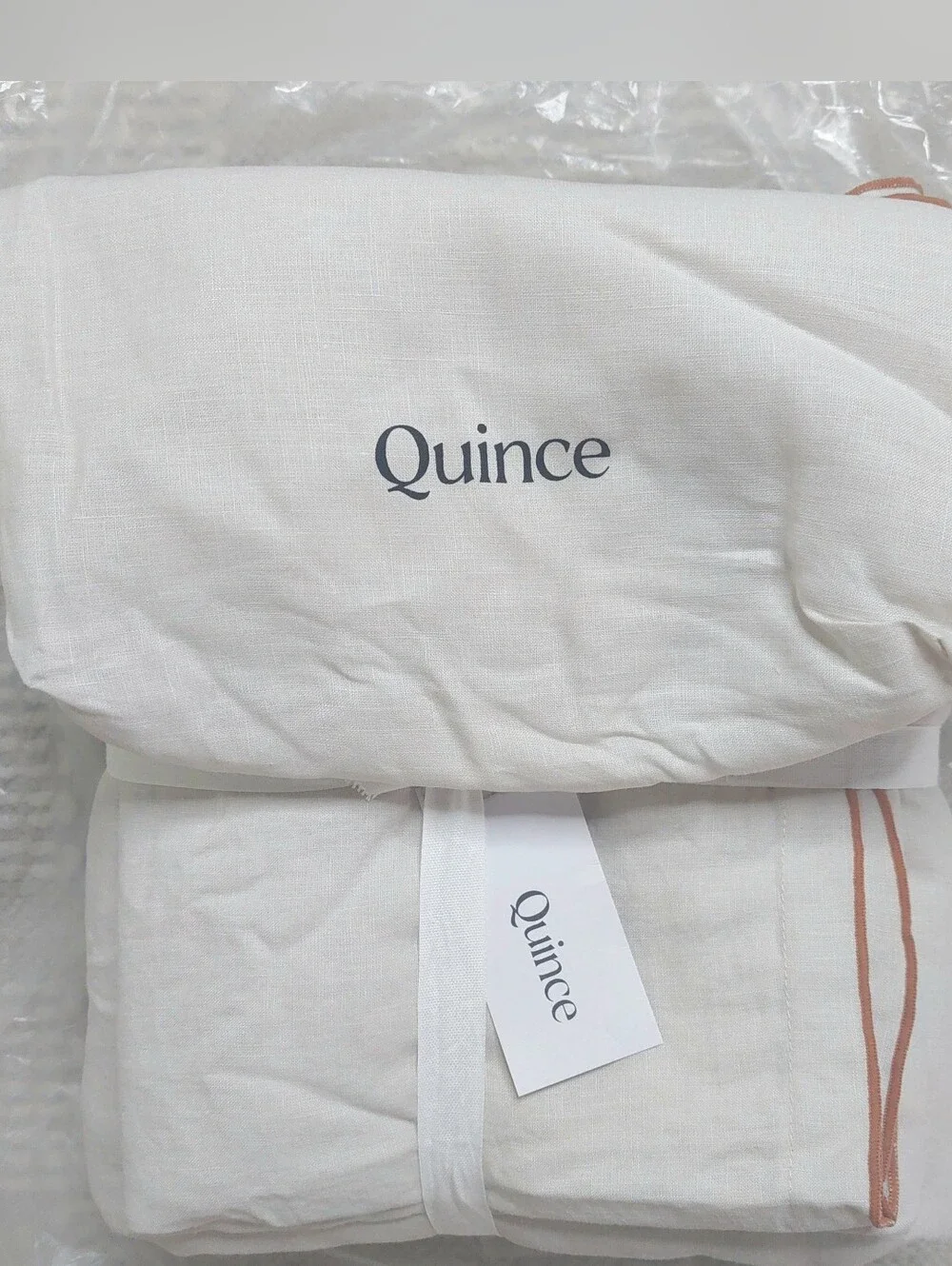 NWT- Quince European Linen Embroidered Duvet Cover & Shams! Full/ Queen(307)
